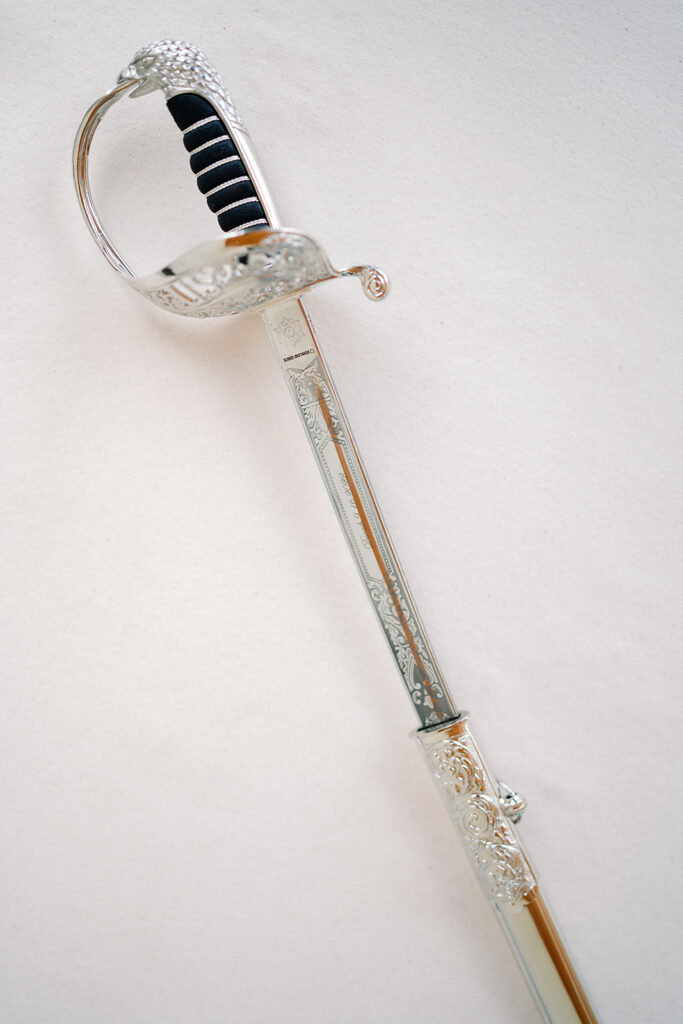 Custom engraved saber for wedding