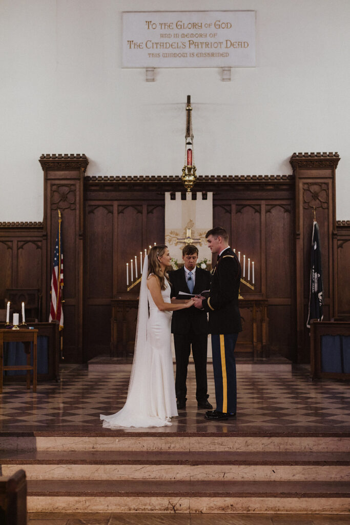 Military wedding at the Summerall Chapel on The Citadel campus