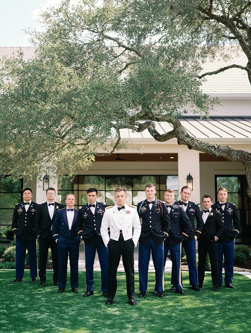 military wedding groomsmen