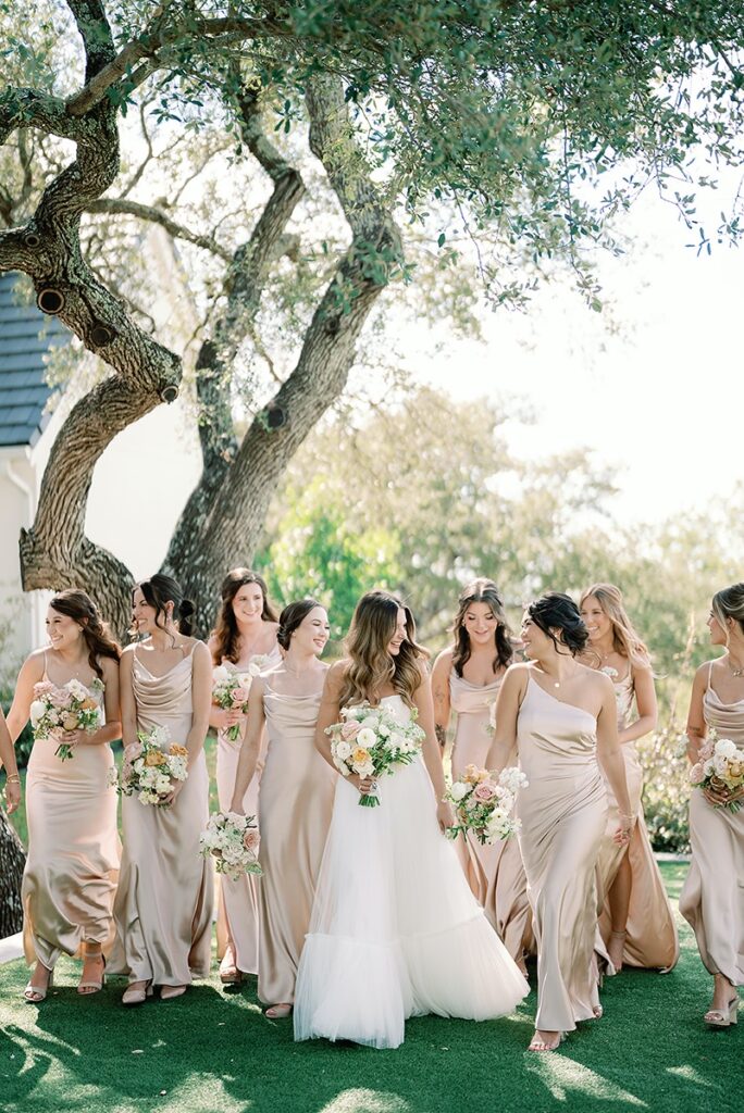 modern garden wedding bridesmaids