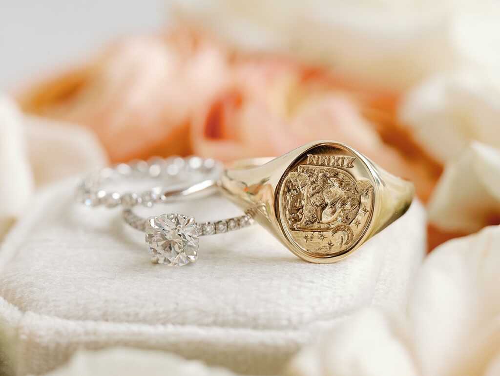 custom crest wedding band