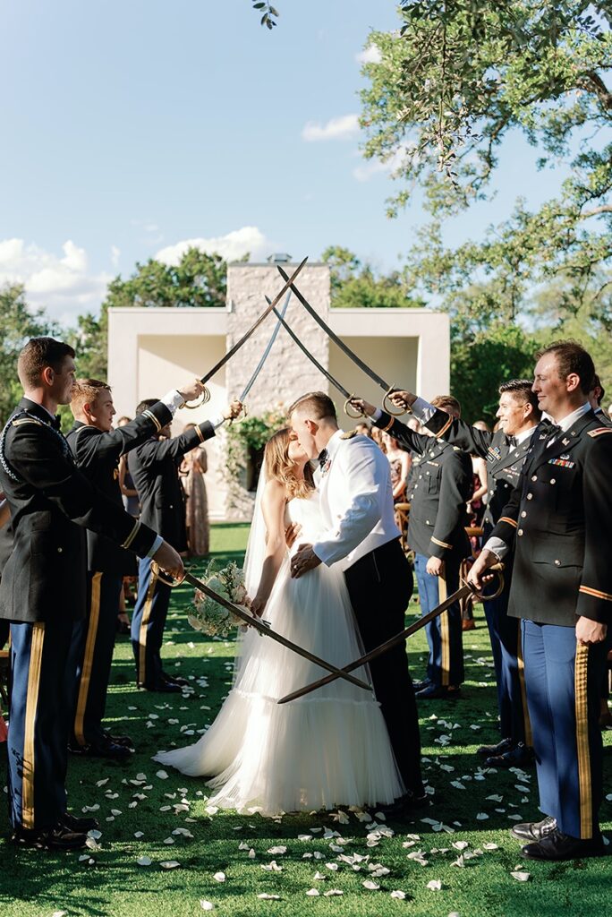 saber arch military wedding army