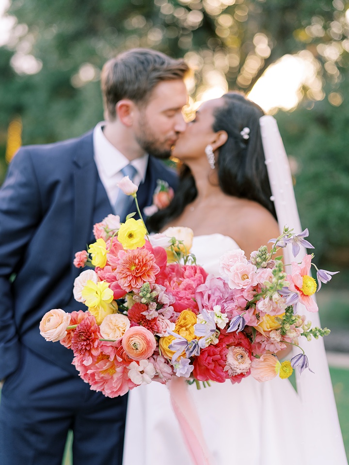 colorful spring wedding bouquet