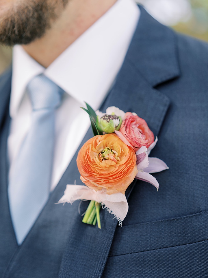 colorful boutonniere