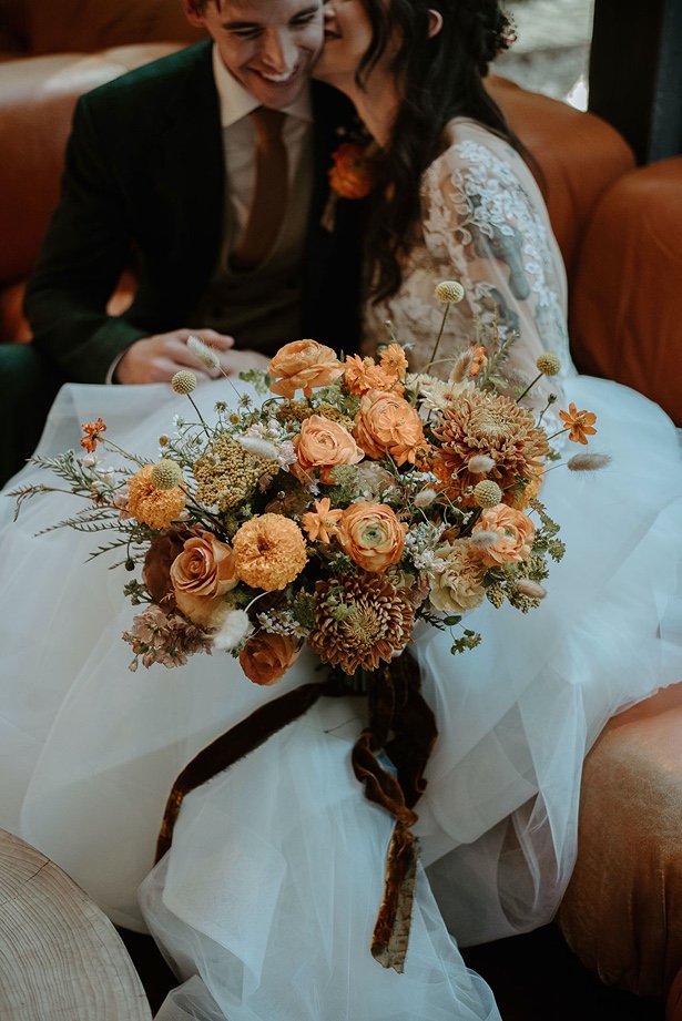 orange bridal bouquet