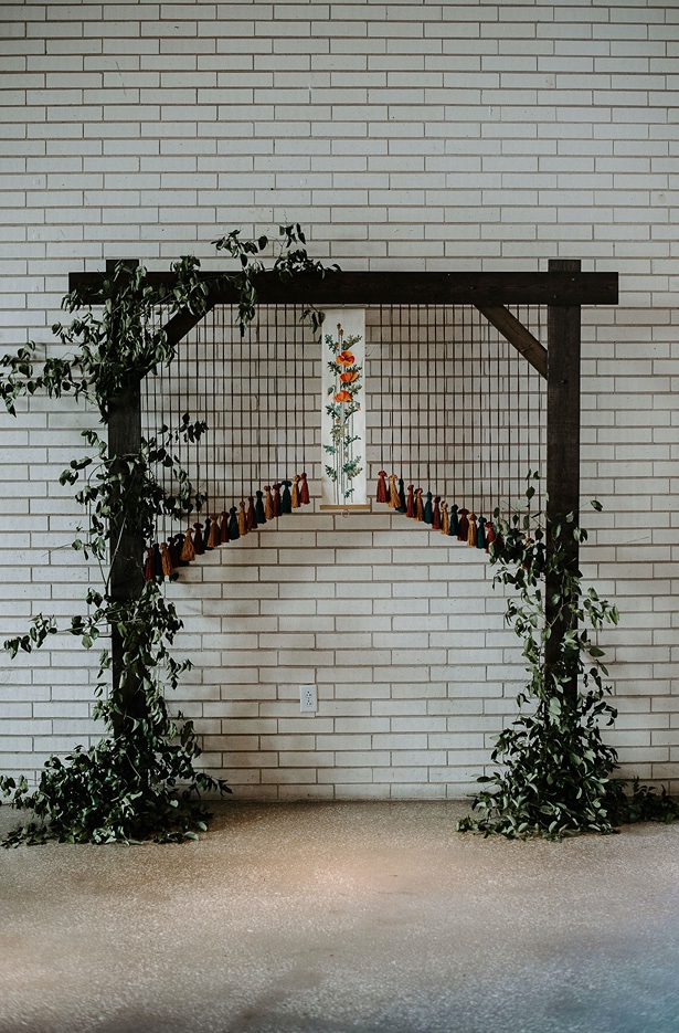 cross stitch wedding backdrop
