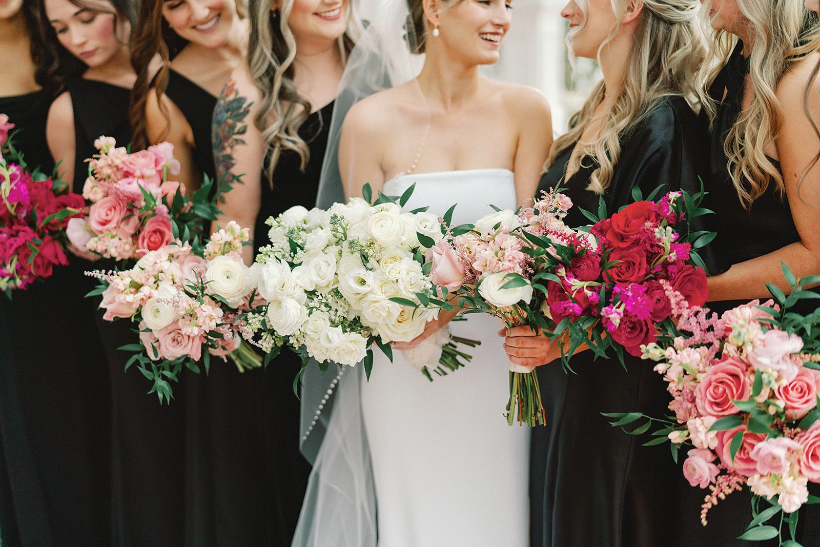 pink ombre wedding bouquets
