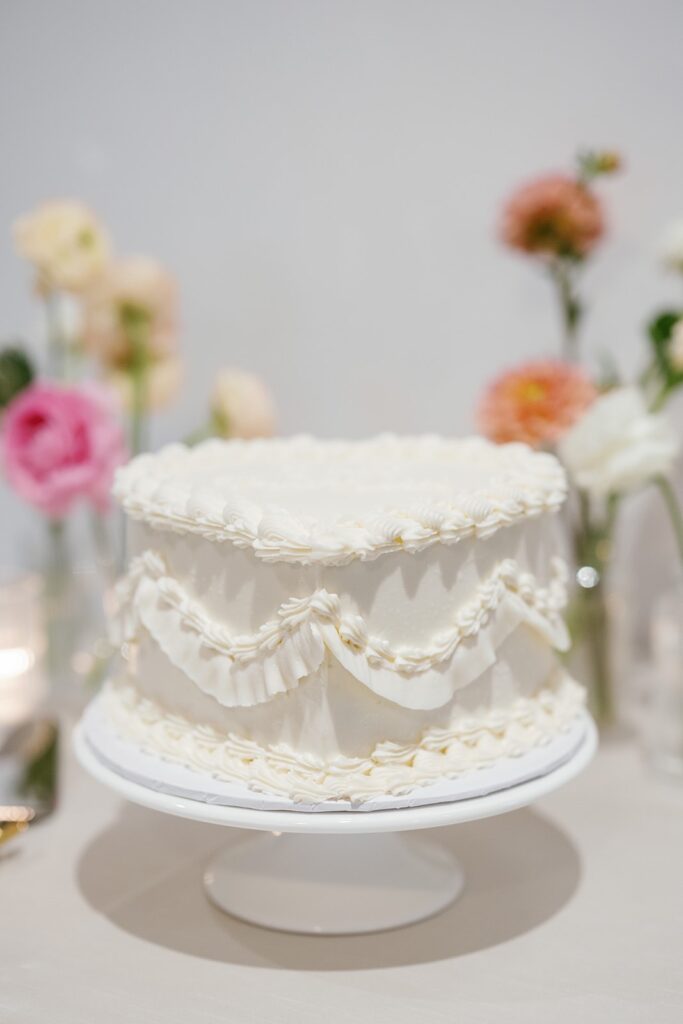 Vintage inspired modern wedding cake