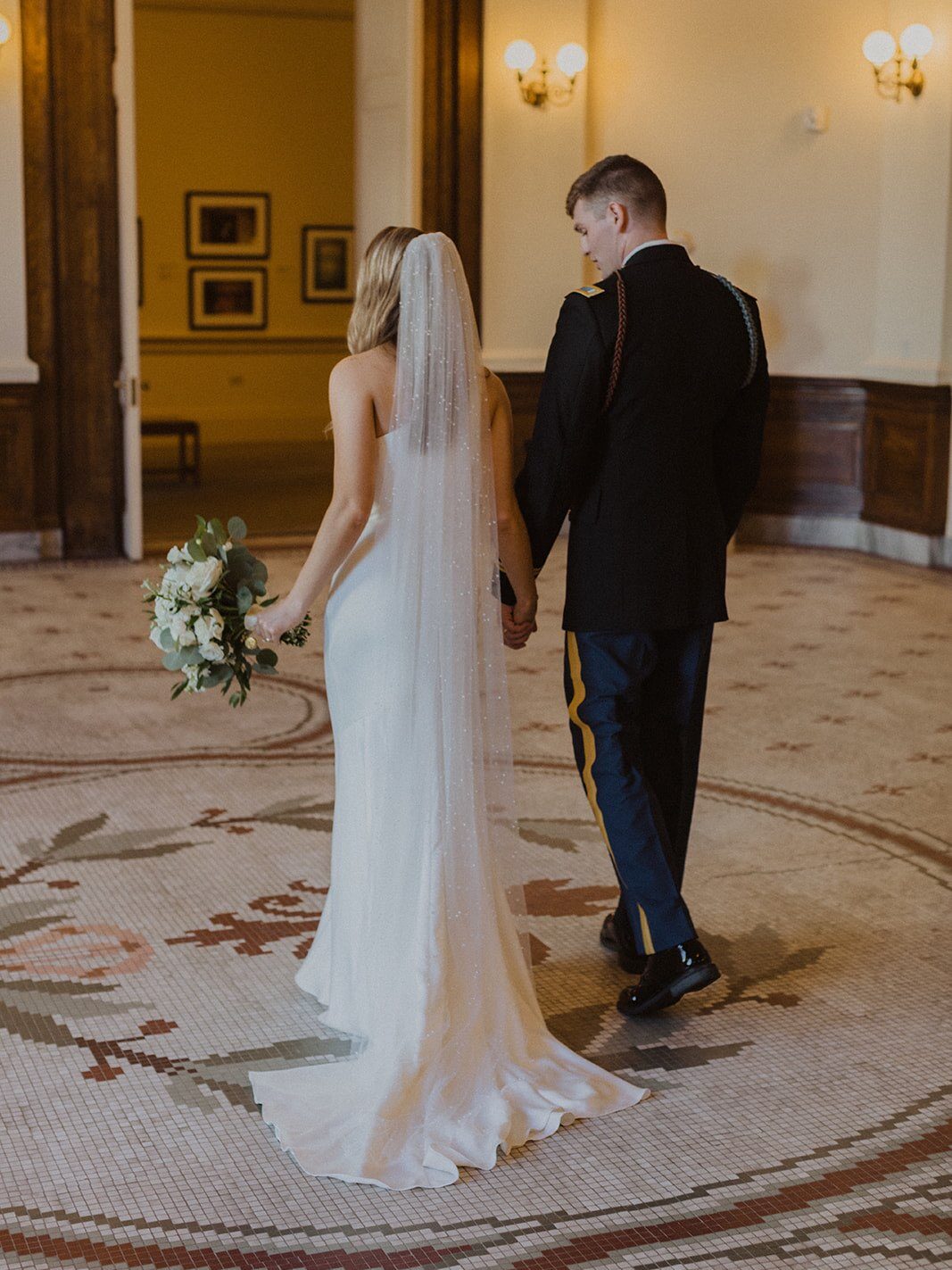 Newlyweds at The Gibbes Museum of Art in Charleston South Carolina
