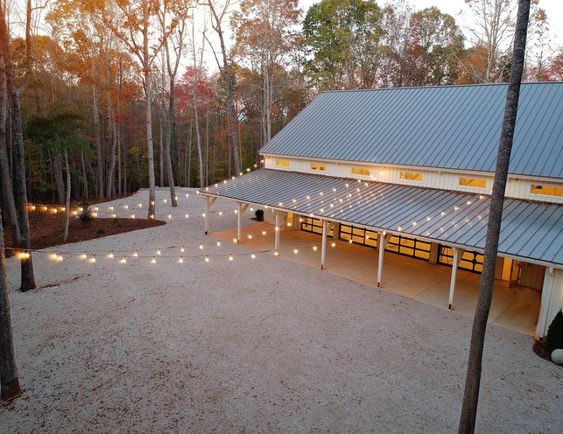 String lit grove at North Carolina Wedding Venue Carolina Grove