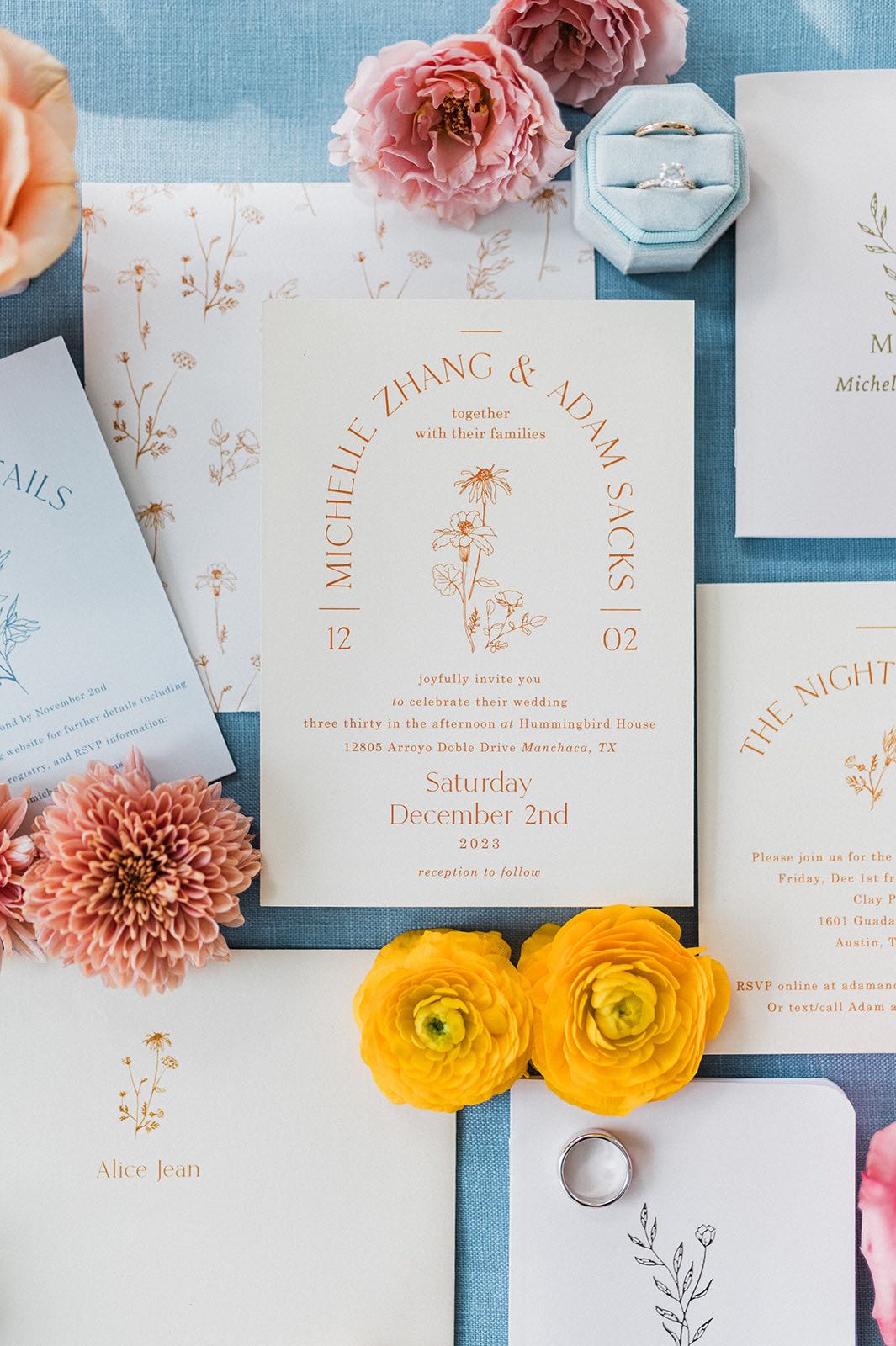 Garden wedding invitation suite