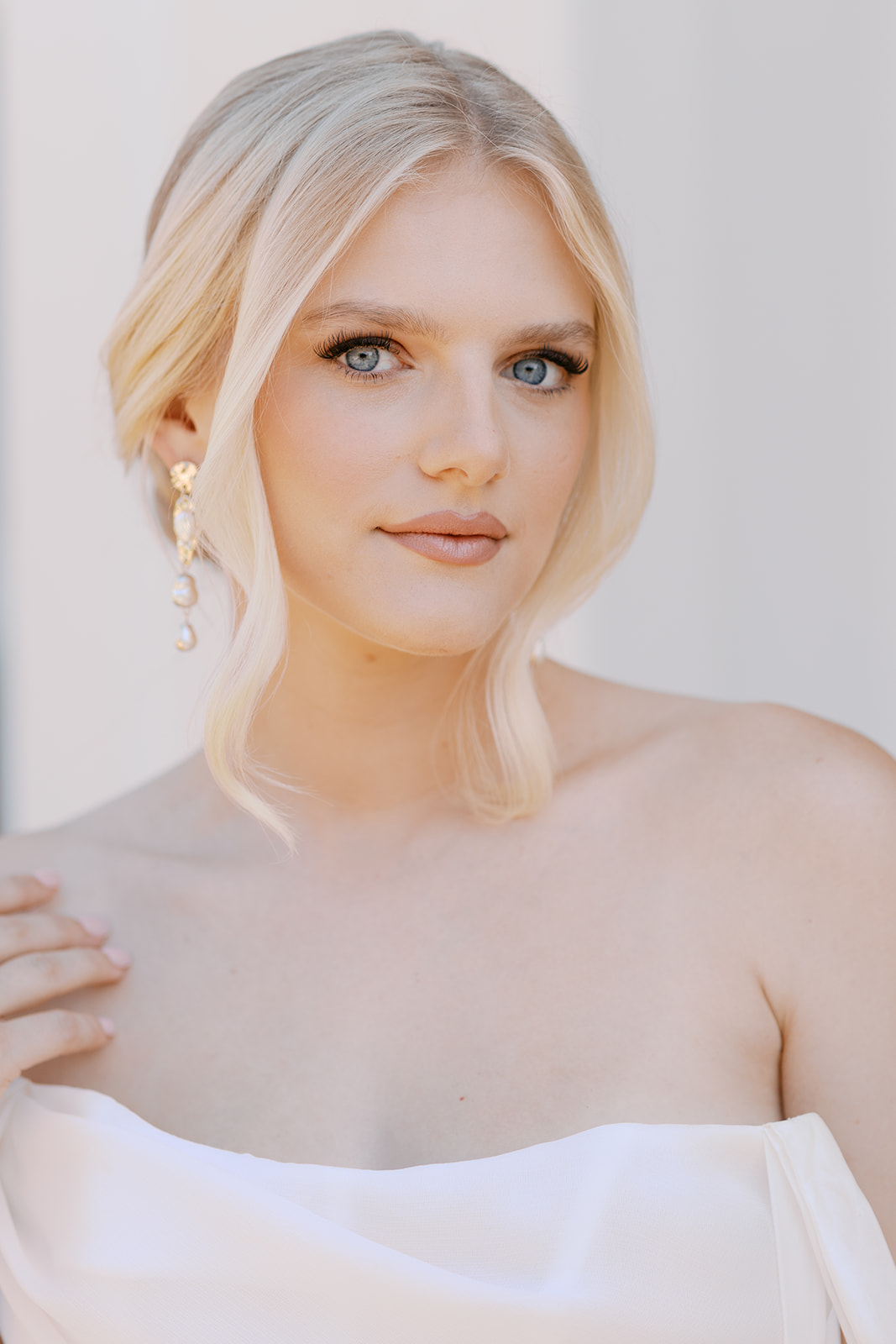 Modern, soft glam bridal makeup