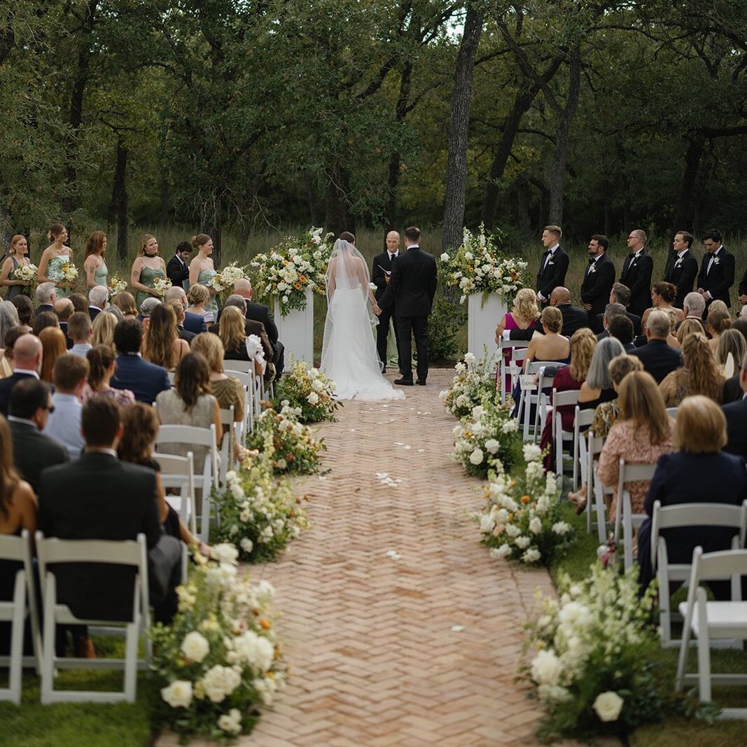 whimsical fall wedding outdoor ceremony