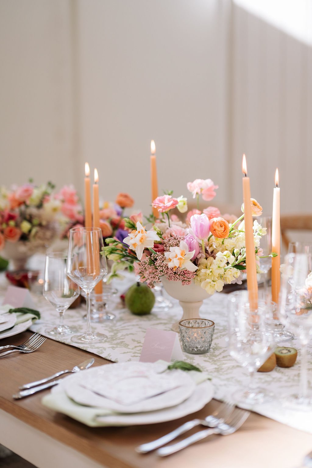 Colorful spring garden tablescape inspiration 