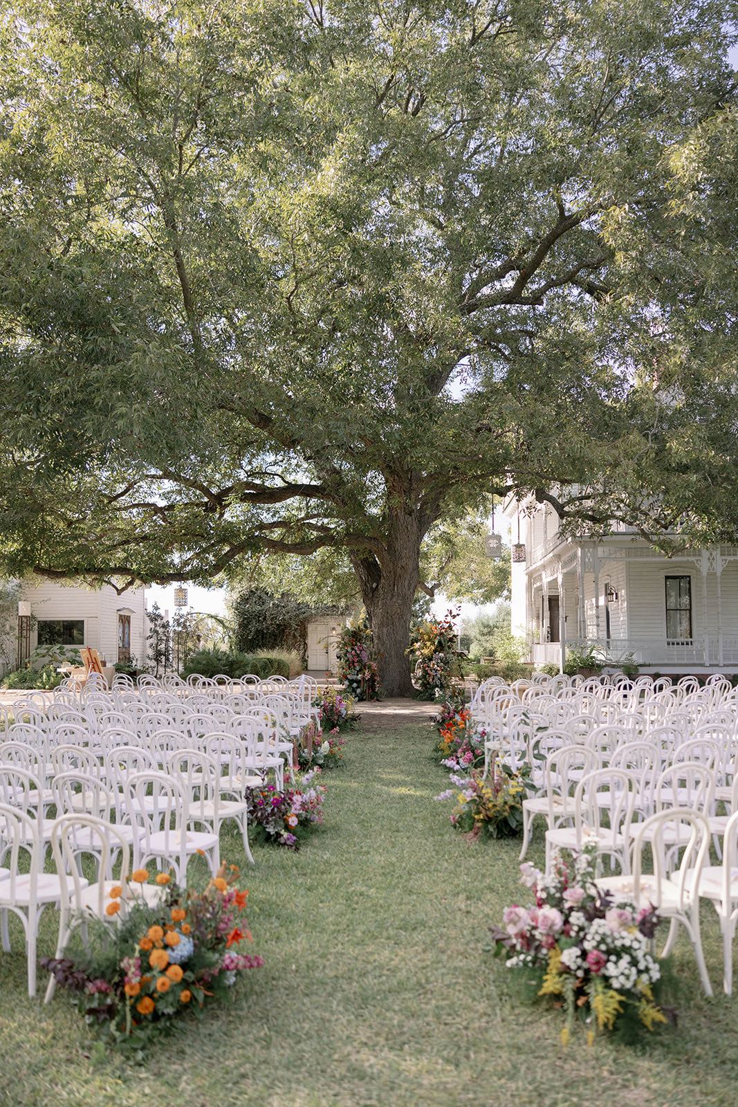 whimsical sophisticated garden wedding ceremony flowers 